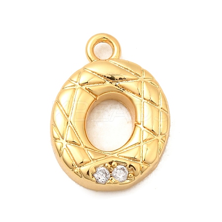 Brass Micro Pave Cubic Zirconia Charms KK-C117-12G-O-1