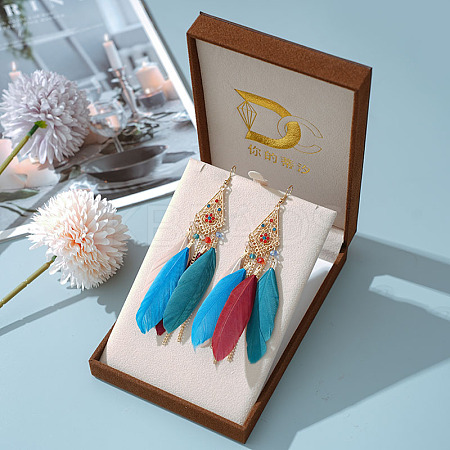 Rhombus Alloy Rhinestone Chandelier Earrings FS-WGCB5E2-09-1