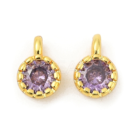 Brass Pave Cubic Zirconia Pendants KK-H204-03G-03-1