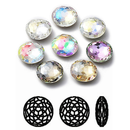 K9 Glass Rhinestone Cabochons X-RGLA-P035-04B-M-1