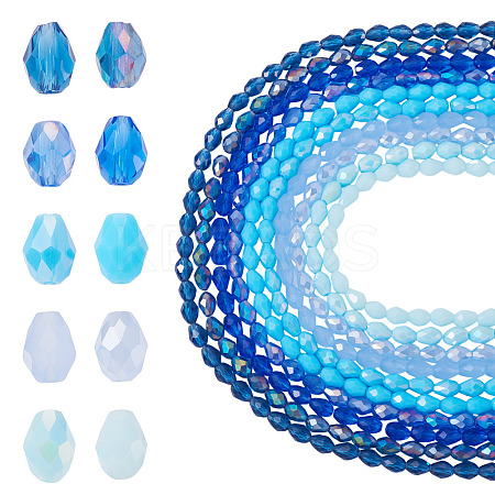 10Strands 10 Colors Transparent Glass Beads Strands EGLA-TA0013-24C-1