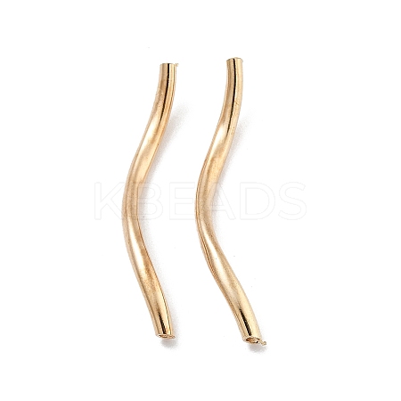Brass Twist Tube Beads KK-B120-02D-LG-1