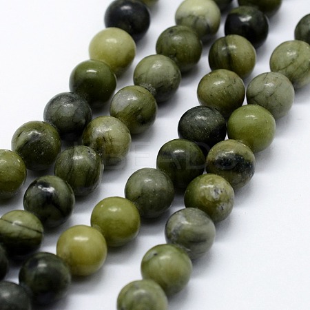 Natural Xinyi Jade/Chinese Southern Jade Beads Strands G-I199-07-4mm-1