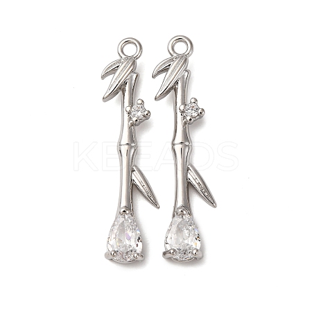 Brass Micro Pave Clear Cubic Zirconia Pendants KK-Z112-27P-1