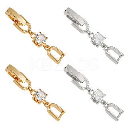 4Pcs 2 Colors Brass Watch Band Clasps KK-OC0001-53-1