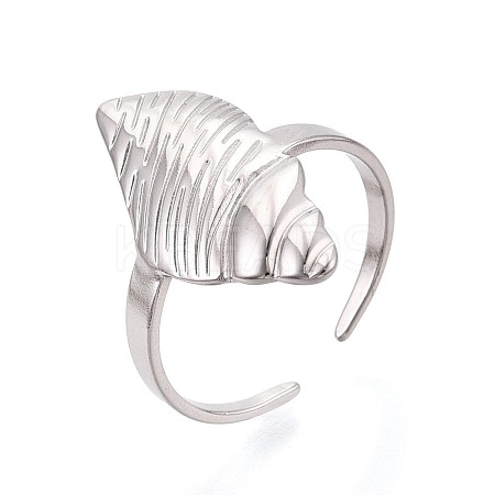 Adjustable 304 Stainless Steel Cuff Open Rings for Women RJEW-N052-23P-1