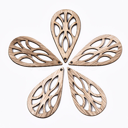 Unfinished Hollow Wood Big Pendants WOOD-N006-92-1