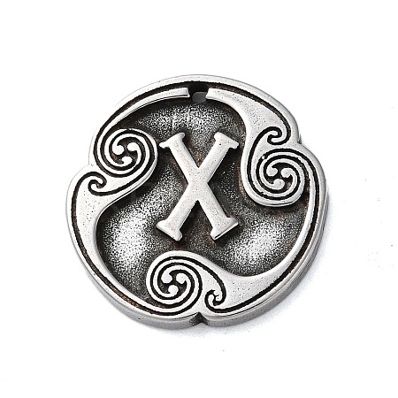 Rune Letters Alloy Pendants PALLOY-S193-01AS-07-1