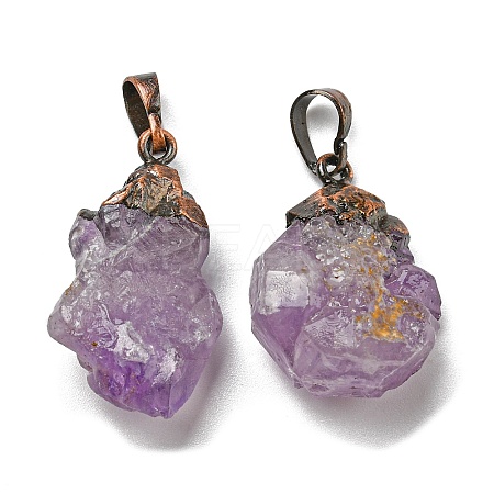 Natural Amethyst Pendants G-M405-03R-1