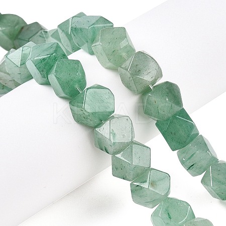 Natural Green Aventurine Star Cut Round Beads Strands G-T138-38-1
