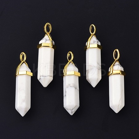 Natural Howlite Pointed Pendants G-G025-01G-43-1