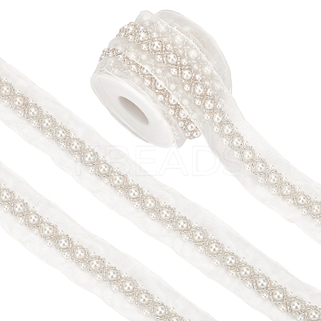 Grenadine Mesh Lace Trim with Plastic Pearl OCOR-BC0007-32A-1