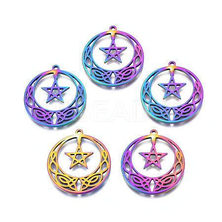 Ion Plating(IP) 201 Stainless Steel Pendants STAS-N098-044M-1