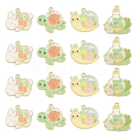 20Pcs 4 Styles Alloy Enamel Pendants ENAM-YW0004-95-1
