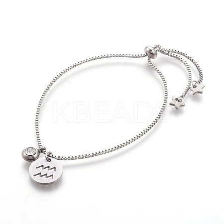Tarnish Resistant 304 Stainless Steel Slider Bracelets BJEW-JB04044-11-1