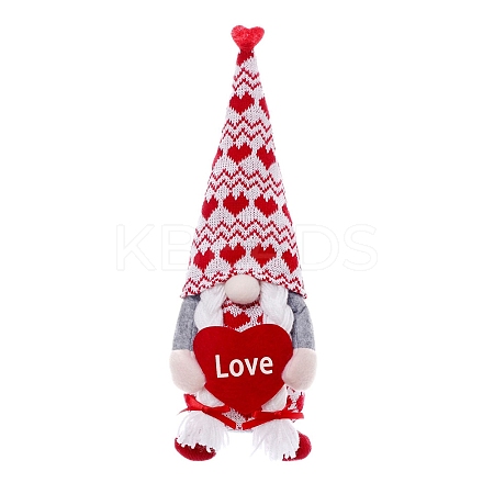 Valentine's Day Cloth Gnome Dolls Figurines Display Decorations PW-WG98226-02-1