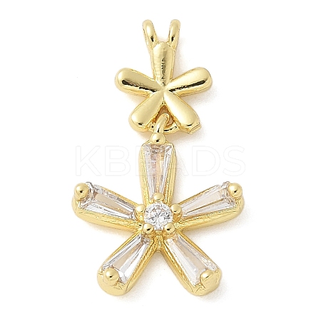 Brass Micro Pave Cubic Zirconia Pendants KK-K298-43G-1