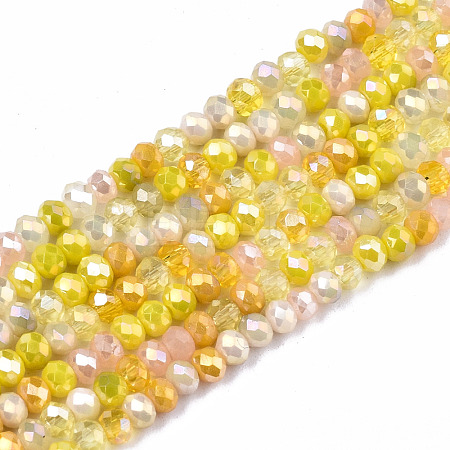 Electroplate Mixed Color Glass Beads Strands X-GLAA-T006-07-B03-1