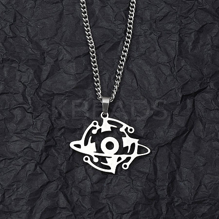 Non-Tarnish 201 Stainless Steel Pendant Necklaces for Man NJEW-Q336-02J-P-1