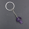 Natural Amethyst Mushroom Keychain MUSH-PW0002-03V-1