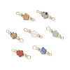 7Pcs 7 Styles Natural Picture Jaspe & Blue Spot Jasper & Dalmatian Jasper & Unakite & Green Strawberry Quartz & Red Jasper & Opalite Flower Connector Charms PALLOY-JF03787-1