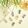 40Pcs 8 Colors Alloy Enamel Pendants ENAM-CJ0001-79-6