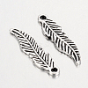 Tibetan Style Alloy Feather Pendants TIBEP-20476-AS-NR-2
