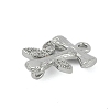 Brass Crystal Rhinestone Letter Links Connector Charms KK-S395-06P-T-2