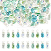 80Pcs 5 Colors Glass Pendants PALLOY-SW00114-1