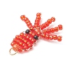 Copper Wire Wrapped Beaded Octopus Charms PALLOY-MZ01203-4