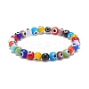 9Pcs 9 Color Handmade Evil Eye Lampwork Round Beaded Stretch Bracelets Set for Children BJEW-JB08899-4