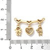Brass Pave Cubic Zirconia Pendants KK-M287-05G-C-3