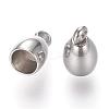 Tarnish Resistant 201 Stainless Steel Cord Ends STAS-P118-01-2