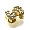 Brass Micro Pave Cubic Zirconia Letter Multi-Strand Links KK-D295-32G-19-2