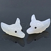 Natural White Agate Carved Healing Wolf Head Figurines PW-WG25599-01-1