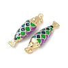 Brass Enamel Pendants KK-C143-44B-G-3
