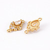 Brass Micro Pave Clear Cubic Zirconia Link Connectors ZIRC-S068-023-NF-2