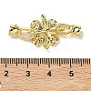 Rack Plating Flower Brass Pave Clear Cubic Zirconia Fold Over Clasps KK-E080-01G-3