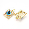 Brass Micro Pave Clear Cubic Zirconia Pendants for Women KK-T070-91A-03-2