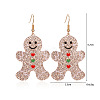 Christmas Alloy Rhinestone Dangle Earrings FS-WGC5D36-14-1