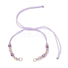AB Color Plated Faceted Rondelle Glass Braided Bead Bracelet Making AJEW-JB01544-2