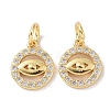 Real 18K Gold Plated Brass Micro Pave Cubic Zirconia Pendants KK-L209-039G-07-1