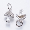 Brass Micro Pave Cubic Zirconia Charms RB-I077-25P-RS-2