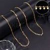 DIY Brass Curb Chains with Flat Round Charms Necklaces/Bracelets Making Kits DIY-BBC0002-37-3