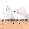 Animal Shape Flocky Resin Pendants RESI-Q229-01F-3