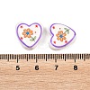 Floral Printed Porcelain Beads PORC-A033-01G-3