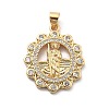 Rack Plating Brass with Cubic Zirconia Pendants KK-Q017-06A-G-1