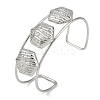 Non-Tarnish 304 Stainless Steel Wide Textured Open Cuff Bangles BJEW-Q348-05P-02-1