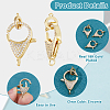 3Pcs Brass Micro Pave Clear Cubic Zirconia Lobster Claw Clasp ZIRC-HS0001-21-4