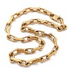 Ion Plating(IP) 304 Stainless Steel Paperclip Chain Necklaces for Women Men NJEW-U019-03G-3